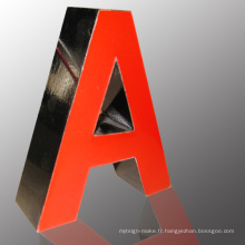 Lettres extérieures personnalisées de canal en métal d&#39;acier inoxydable 3D